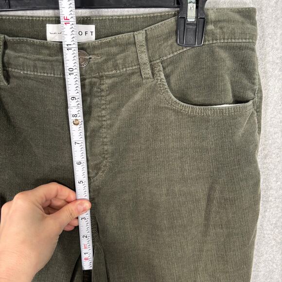 LOFT Corduroy Pants 10 Cotton. Modal Stretch Ankle Army Olive Academia Career - Picture 5 of 10
